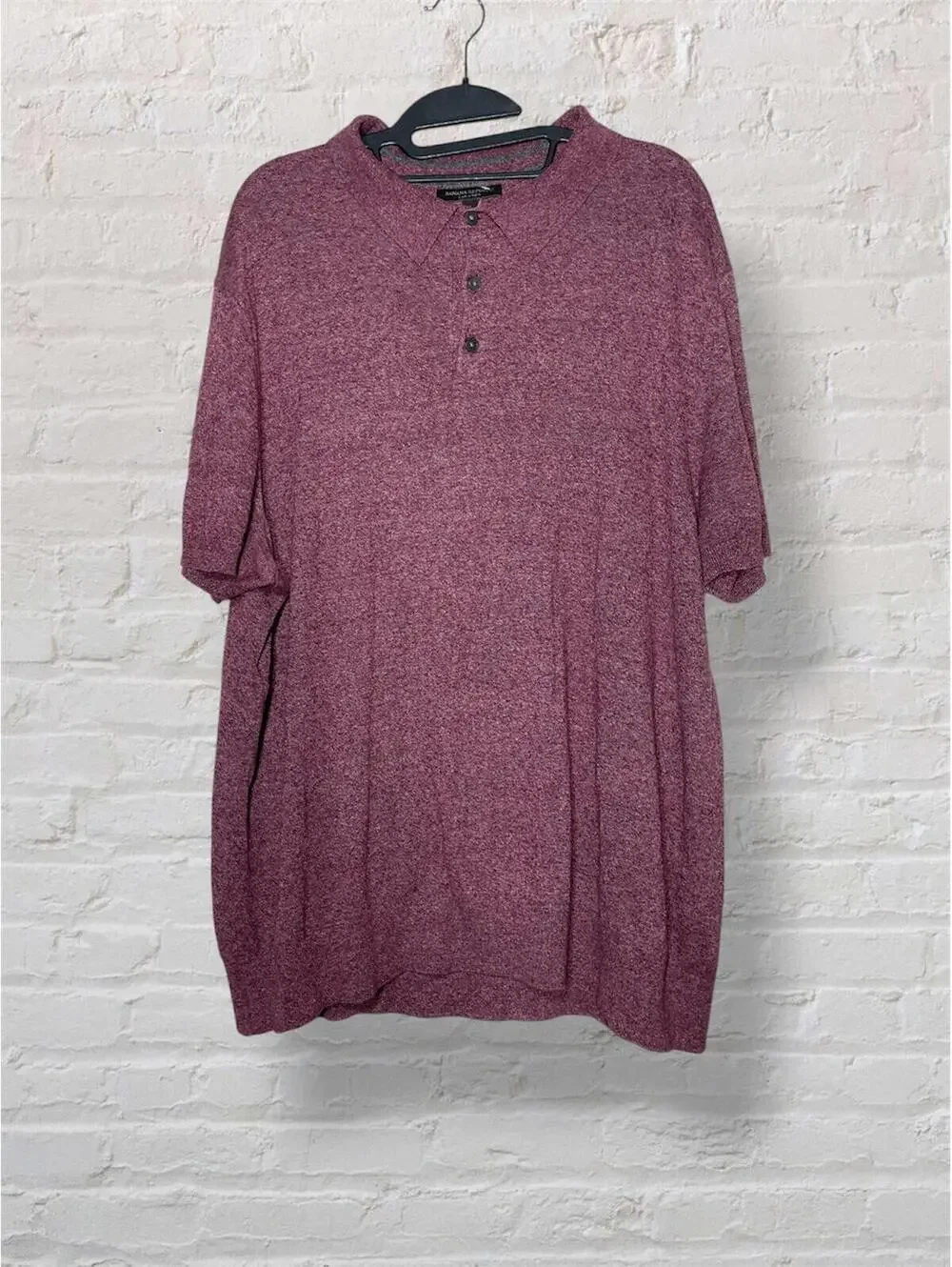 Banana Republic Silk-Linen Luxury Knit Polo Quiet Lux Resort